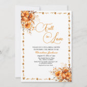 Invitation Fall in Love Fall Floral QR Code Bridal Shower (Devant)