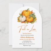 Invitation Fall in Love Gender Neutral Pumpkin Baby Shower (Devant)
