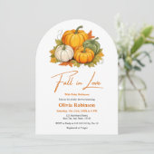 Invitation Fall in Love Gender Neutral Pumpkin Baby Shower (Debout devant)