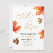 Invitation Fall in Love Maple Tree Leaves Bridal Shower  (Devant)