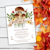Invitation Fall In Love Mushroom Autumn Baby Shower