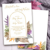 Invitation Fall in Love Octobre Feuille Élégant Baby shower