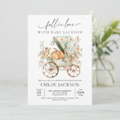 Invitation Fall In Love Petit Citrouille Baby shower d'automn (Debout devant)