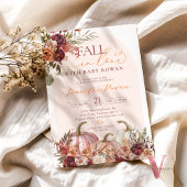 Invitation Fall in Love Pumpkin Burgundy Orange Baby Shower