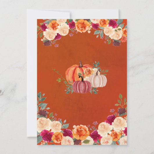 Invitation Fall in Love - Rustic Citrouille Baby shower d'aut (Dos)