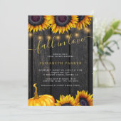 Invitation Fall in Love rustique fleurie grange bois douche n (Debout devant)