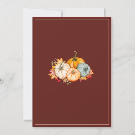 Invitation Fall in Love Terracotta Automne Citrouille Mariage (Dos)