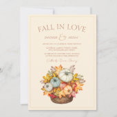 Invitation Fall in Love Terracotta Automne Citrouille Mariage (Devant)