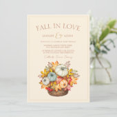 Invitation Fall in Love Terracotta Automne Citrouille Mariage (Debout devant)