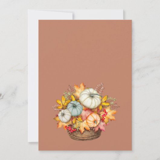 Invitation Fall in Love Terracotta Automne Citrouille Mariage (Dos)