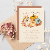 Invitation Fall in Love Terracotta Automne Citrouille Mariage