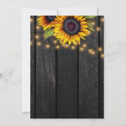 Invitation Fall in Love tournesols mariage campagnard rustiqu (Dos)