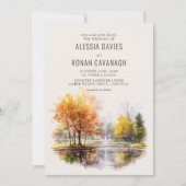 Invitation Fall Lake Watercolor Country Park Mariage (Devant)