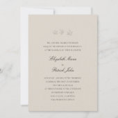Invitation Fall Leaves Formal Modern Classic Wheat Wedding (Devant)