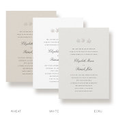 Invitation Fall Leaves Formal Modern Classic Wheat Wedding