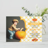 Invitation Fall Little Citrouille Photo Anniversaire Party (Debout devant)