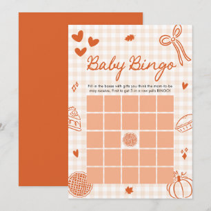 Invitation Fall Little Cutie Pie Baby Bingo Baby shower Jeu