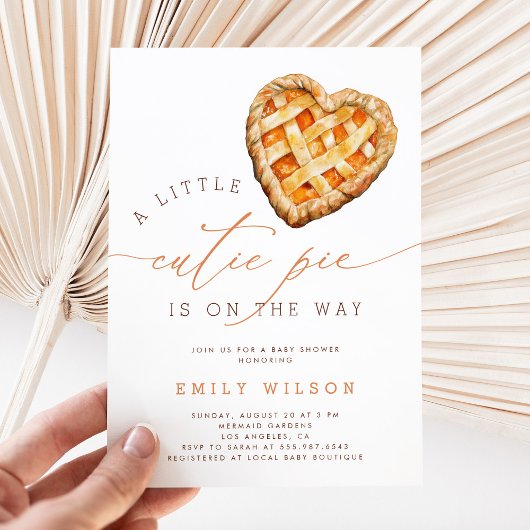 Invitation Fall Little Cutie Pie Gender Neutral Baby Shower