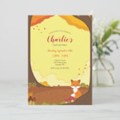 Invitation Fall Little Fox Frame Anniversaire  (Debout devant)