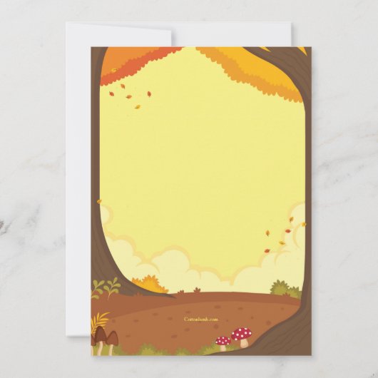Invitation Fall Little Fox Frame Anniversaire  (Dos)