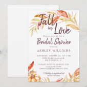 Invitation Fall Love Gold Foliage Bourgogne Fête des mariées (Devant / Derrière)