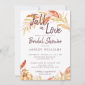 Invitation Fall Love Gold Foliage Burnt Orange Fête des marié (Devant)