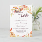 Invitation Fall Love Golden Foliage Automne Mariage Bourgogne (Debout devant)