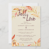 Invitation Fall Love Golden Foliage TerraCotta Mariage (Devant)