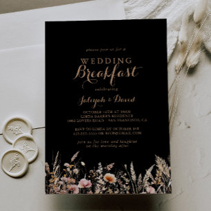 Invitation Fall Meadow Wild Floral Mariage Breakfast