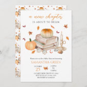 Invitation Fall New Chapter Will Soon Begin Baby Shower (Devant / Derrière)