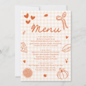 Invitation Fall Orange Hand Drawn A Little Cutie Pie Menu (Devant)