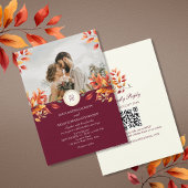 Invitation Fall Photo QR Code Wedding