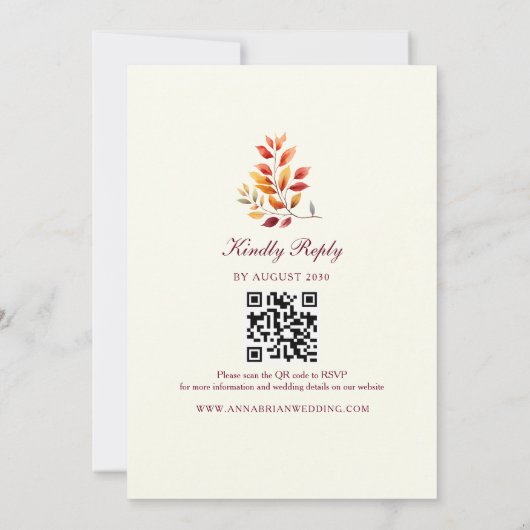 Invitation Fall Photo QR Code Wedding (Dos)