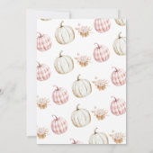 Invitation Fall Pink Girls Plaid Pumpkin First Birthday (Dos)
