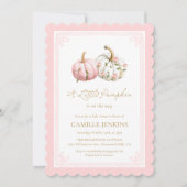Invitation Fall Pink Pumpkin Baby Shower Invite (Devant)