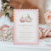 Invitation Fall Pink Pumpkin Baby Shower Invite