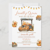 Invitation Fall Pumpkin Cute Locally Grown Market Baby Shower (Devant)