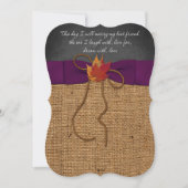 Invitation Fall quitte FAUX Burlap, Chalkboard Wedding Invita (Devant)