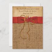 Invitation Fall quitte FAUX Burlap, Wedding Invite - Orange (Devant)