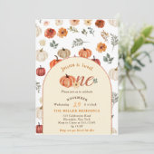 Invitation Fall Rustic Sweet One BIrthay Party (Debout devant)