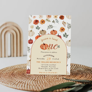 Invitation Fall Rustic Sweet One BIrthay Party