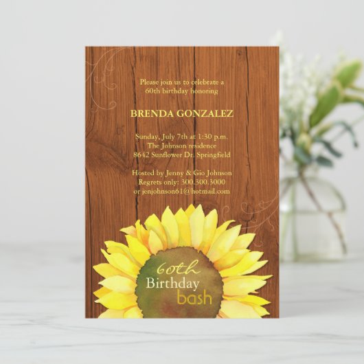 Invitation Fall Sunflower 60e anniversaire (Debout devant)