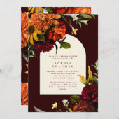 Invitation Fall Sunset Dark Moody Romantic Bridal Shower (Devant / Derrière)