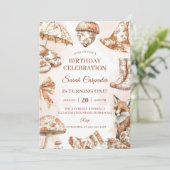 Invitation Fall Toile De Jouy Woodland Thème Anniversaire (Debout devant)