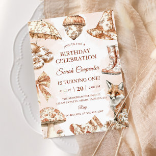 Invitation Fall Toile De Jouy Woodland Thème Anniversaire