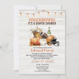 Invitation Fall Touchdown c'est une couche Baby shower Beer W