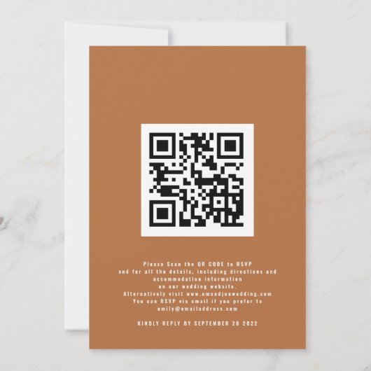 Invitation Fall Trees Photo QR Rejoignez-nous Mariage en terr (Dos)