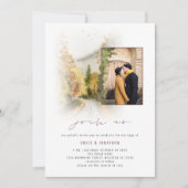 Invitation Fall Trees Photo QR Rejoignez-nous Mauve Mariage (Devant)