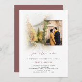 Invitation Fall Trees Photo QR Rejoignez-nous Mauve Mariage (Devant / Derrière)