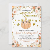 Invitation Fall Unicorn Citrouille Girl Anniversaire Invitati (Devant)